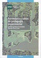 FORMULARIO Y TABLAS DE PEDAGOGÍA EXPERIMENTAL